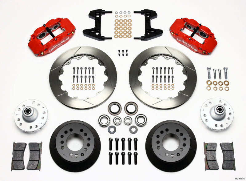 Wilwood Narrow Superlite 6R Front Hub Kit 12.88in Red 74-80 Pinto/Mustang II Disc Spindle only 140-9801-R