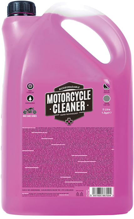 Muc Off Nano-Tech Motorcycle Cleaner, 5 Liter - Fast-Action, Biodegradable Motorbike Cleaning Spray - Safe On All Surfaces and All Types of Motorcycle -667US