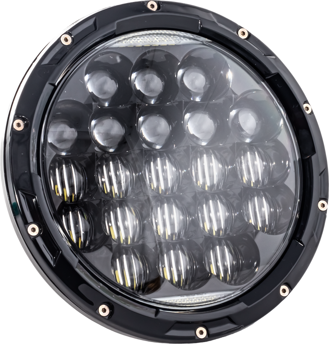 Letric Lighting Co. LLC-ILHC-7A 7in. LED Headlight for compatible with Indian - Aggressive Style Multi-compatible with Mini LED - Black