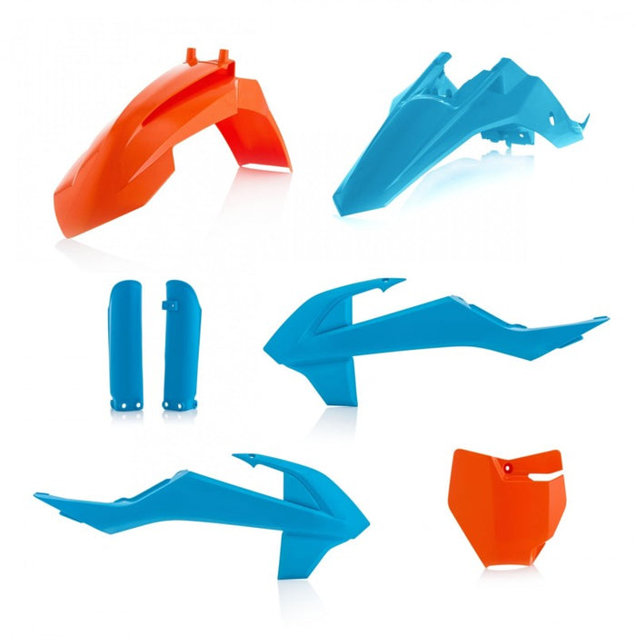 Acerbis 2449601415 Full Plastic Kit - Orange 16/Light Blue (Orange/Blue)
