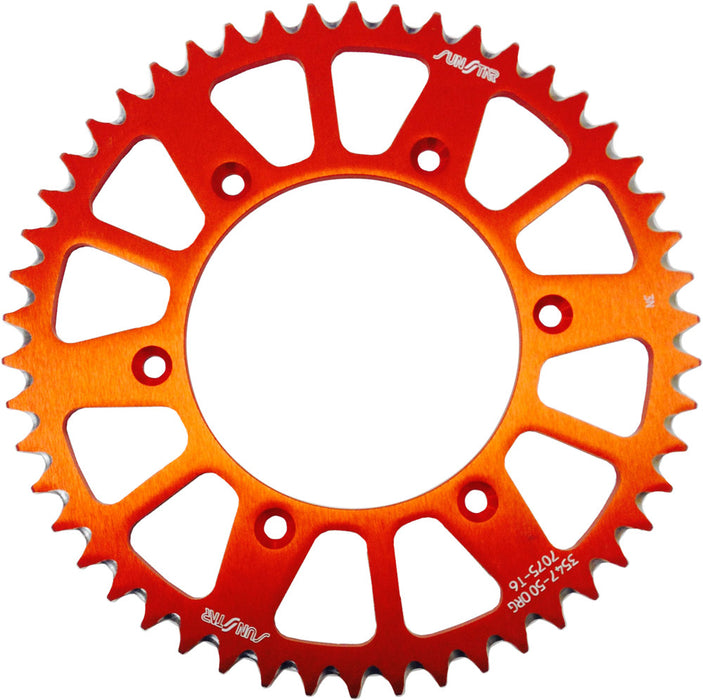 Sunstar 5-354750OR Orange Anodized Aluminum 520-50T Works Triplestar Sprocket