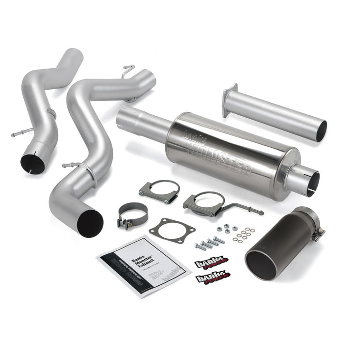 Banks Power 02-05 Chevy 6.6L EC/CCLB Monster Exhaust System SS Single Exhaust w/ Black Tip 48634-B