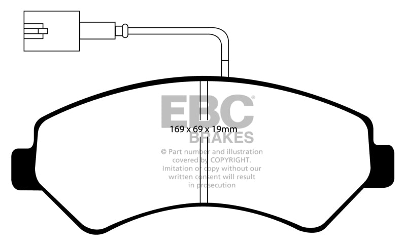 EBC 2014-2016 Ram Trucks Promaster 3.0L TD Yellowstuff Front Brake Pads DP41969/2R