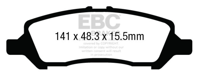 EBC 12+ Compatible with Dodge Dart 1.4 Turbo Redstuff Rear Brake Pads DP33009C