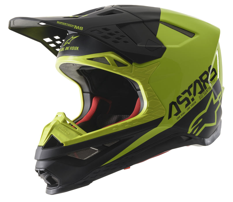 Alpinestars 8302621-1158-M S.Tech S-M8 Echo Helmet Black/Yellow Fluo/M&G Md