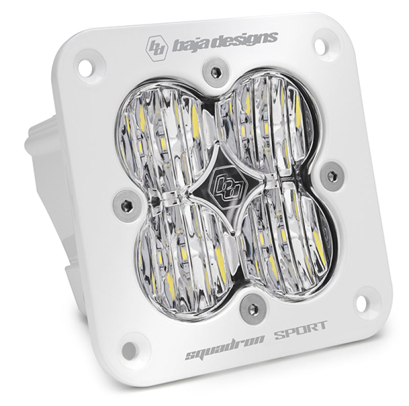 Baja Designs Squadron Sport White Wide Cornering Pattern Flush Mount LED Light Pod Clear 551005WT