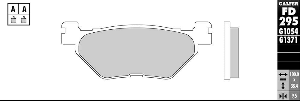 Galfer Semi-Metallic Brake Pads (Rear G1054) Compatible With 03-19 YAMAHA FJR1300A