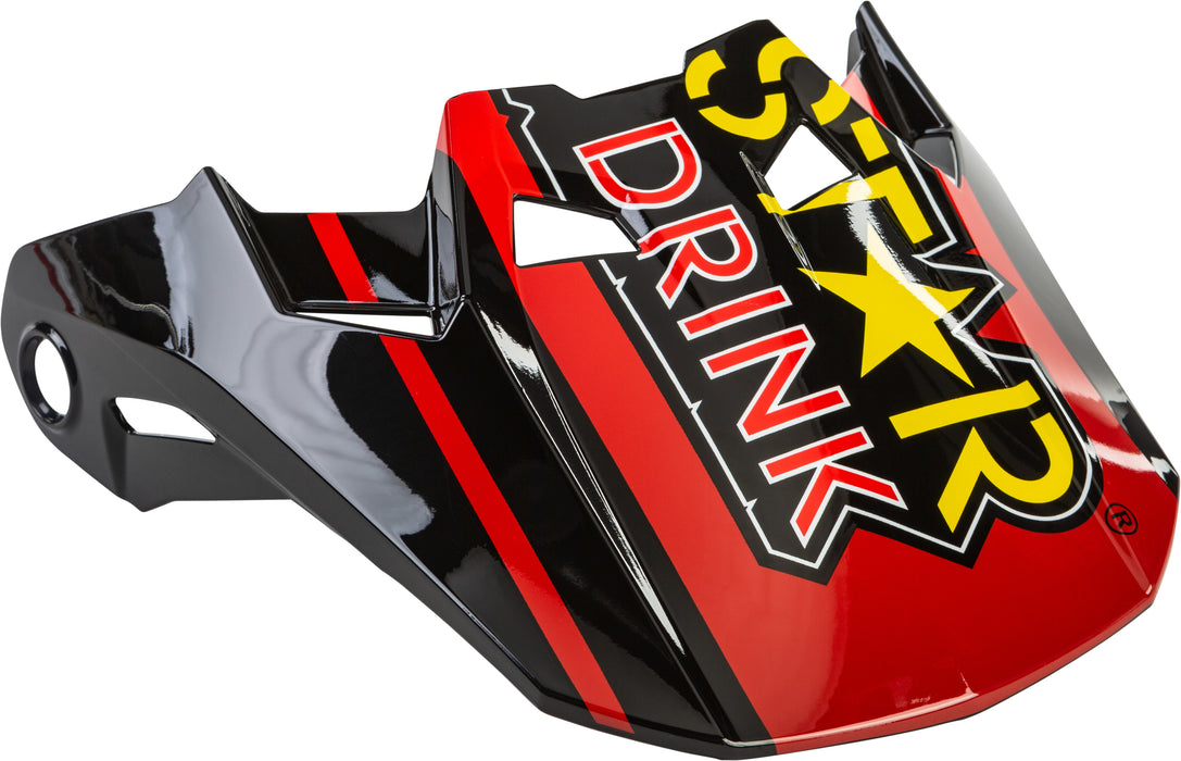 Fly Racing 2021 Formula CC Visor - Rockstar (X-Small/Small) (Black/Red/Yellow)