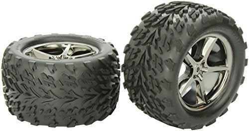 Traxxas 5374A Talon Tires Pre-Glued on Black-Chrome Gemini Wheel (pair)