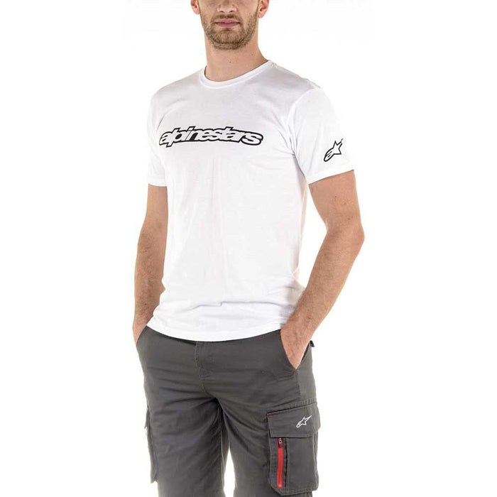 Alpinestars unisex adult Wordmark Tee T Shirt, White/Black, Small US