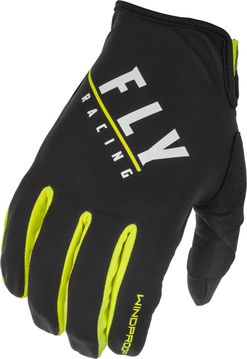 Fly Racing 2022 Adult Windproof Lite Gloves (Black/Hi-Vis, Medium)