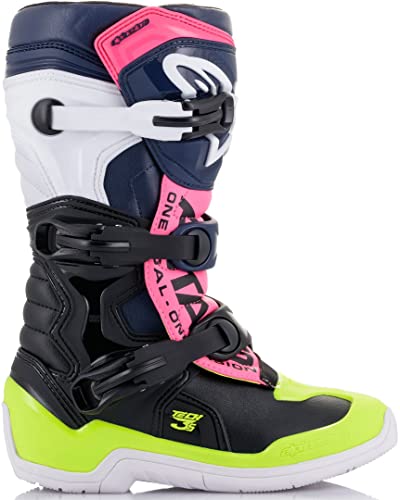 Alpinestars Tech 3S Youth Boots Blk/Ylw Fluo/Red Fluo (Size 5) (2014018-1538-5)