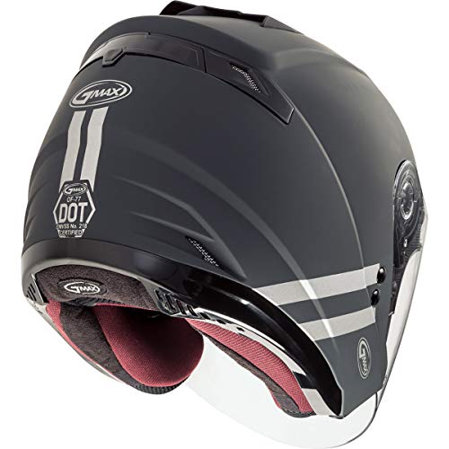 GMAX OF-77 Adult Downey Open-Face Motorcycle Helmet - Matte Grey/Silver / 2X-Large