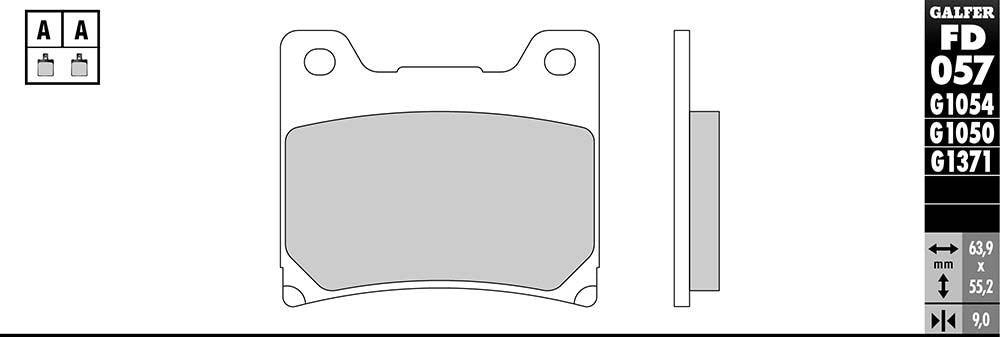 Galfer Semi-Metallic Brake Pads (Front G1054) Compatible With 85-92 YAMAHA VMX12