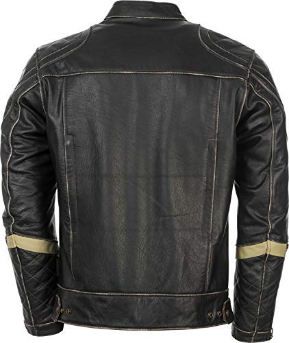 Highway 21 Men's Motorcycle Motordrome Jacket (Antique Black, 4X-Large)