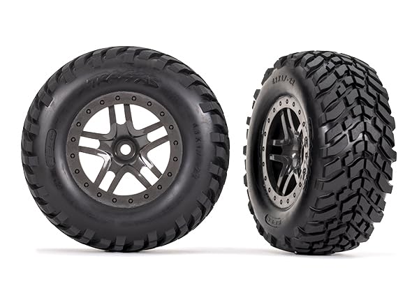 Traxxas 6964 - SCT Off-Road Tires & Split-Spoke Beadlock Wheels (2)