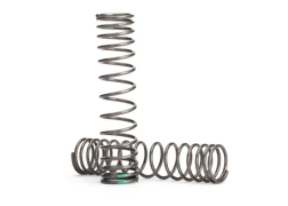 Traxxas 8442 +1 Gtr 139mm Shock Springs (Green Stripe) Progressive Silver