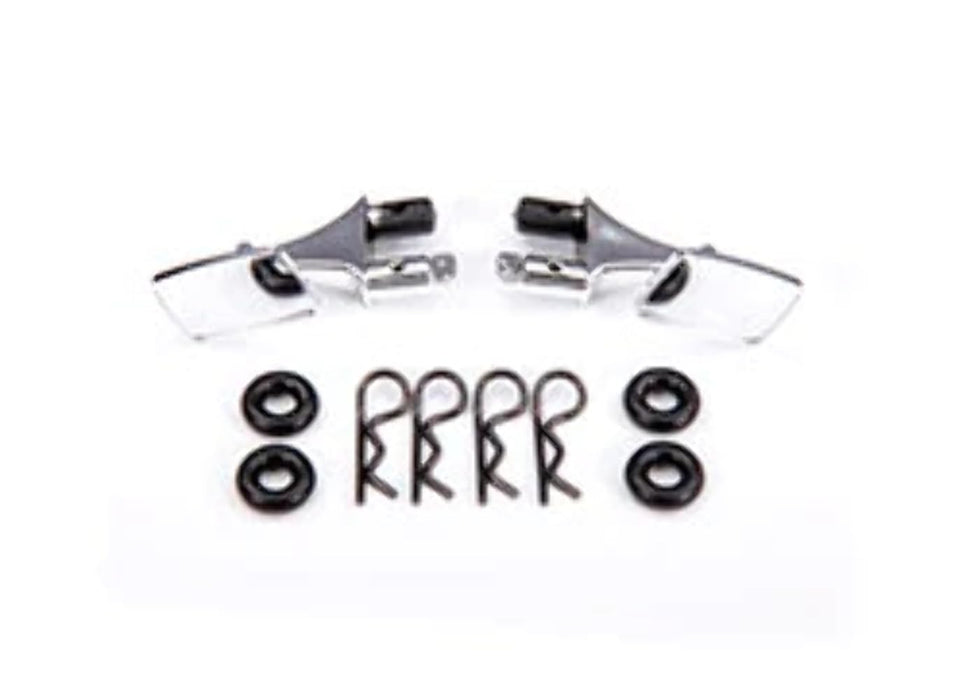 Traxxas Mirrors Side Chrome (Left & Right)/ o-Rings (4)/ Body Clips (4) (fits #9111 Body)