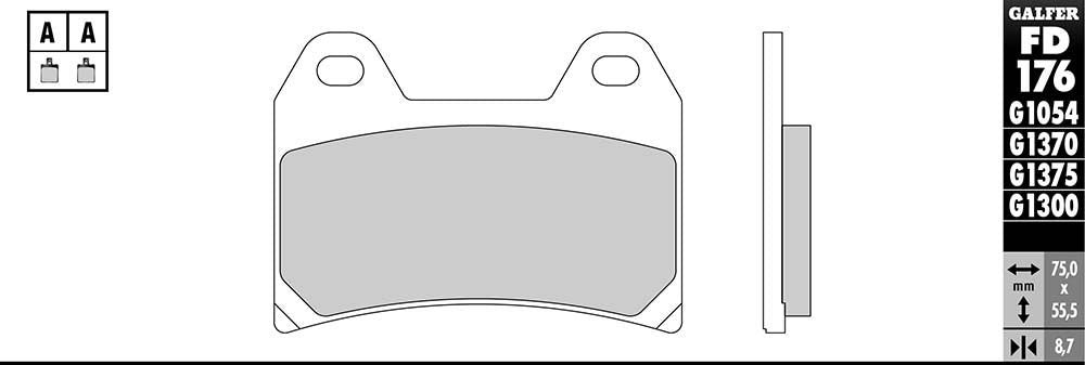 Galfer HH Sintered Ceramic Brake Pads (Front G1375) Compatible With 17-18 KTM 1090ADR