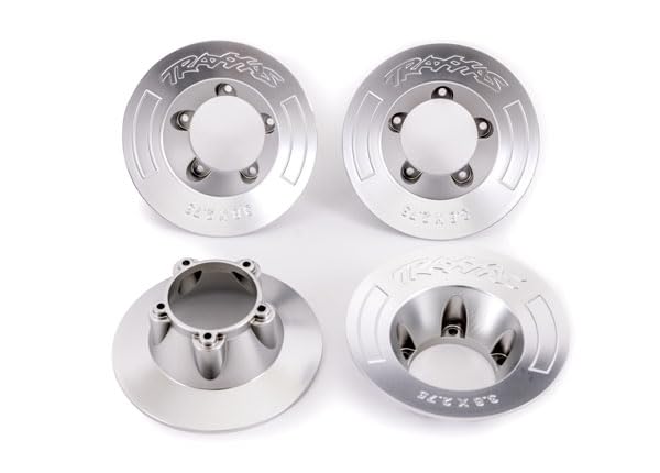 Traxxas 9568X Wheel Covers Satin Chrome (4): Fits #9572 Wheels