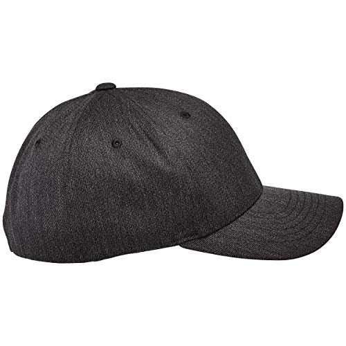 ALPINESTARS Men's Curved Bill Structured Crown Flex Back 3D Embroidered Logo Flexfit Hat, Corp Shift 2 Dark Heather Gray/Black, S/M