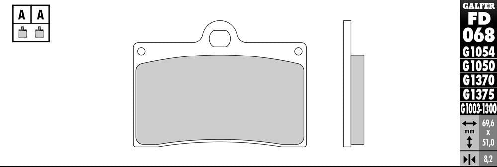 FD068G1054 Galfer Brake Pads Semi Metallic Fd068G1054