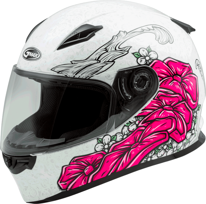Gmax Ff-49 Full-Face Yarrow Helmet White/Pink Lg G7495406