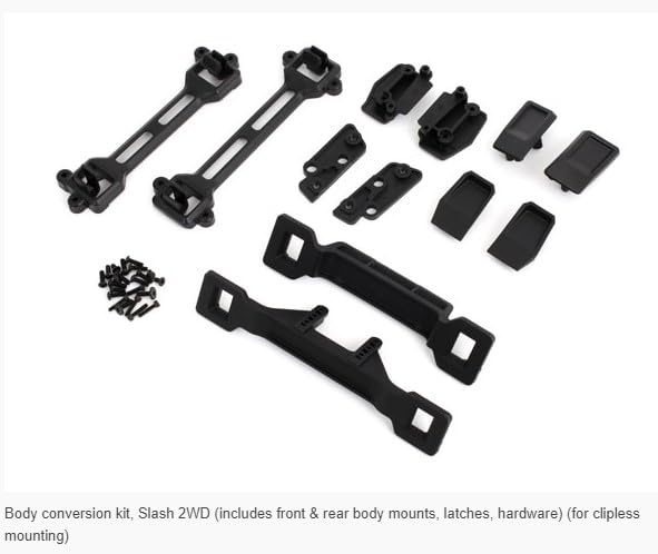 Body conversion kit Slash 2WD (includes front & rear body mounts latches hardware) (for clipless mounting