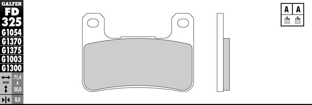 Galfer HH Sintered Ceramic Brake Pads (Front G1375) Compatible with 04-09 Suzuki GSXR600