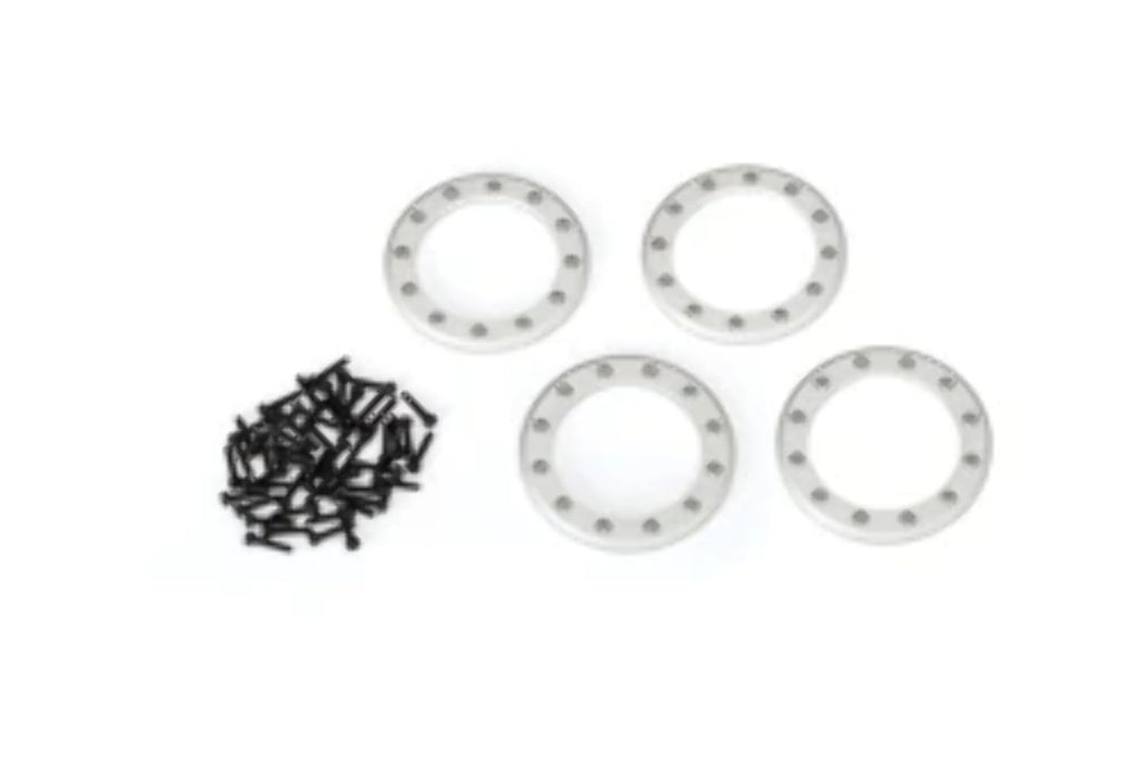 Traxxas 8169 1.9" Satin Aluminum Beadlock Rings Silver (Set of 4)