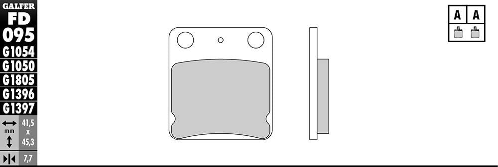 Galfer HH Sintered Brake Pads (Front G1397) Compatible With 03-06 YAMAHA BLASTER