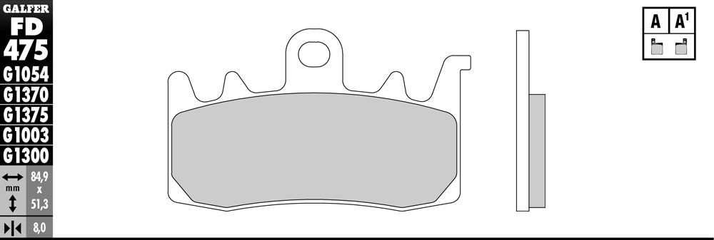 FD475G1375 Galfer Brake Pads Sintered Ceramic Fd475G1375