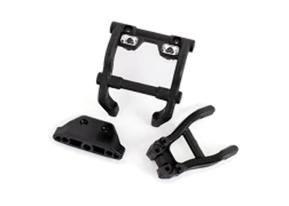 Traxxas 6777X Wheelie Bar Mounts with Rear Skid Plate for Stampede 4x4 with Light Kit