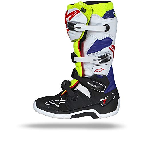 Alpinestars 2012014-257-7 Men's Tech 7 Boots (White/Yellow/Blue, Size 7)