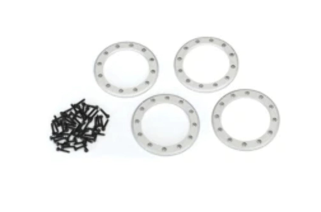 Traxxas 8168 2.2" Satin Aluminum Beadlock Rings (4) Silver