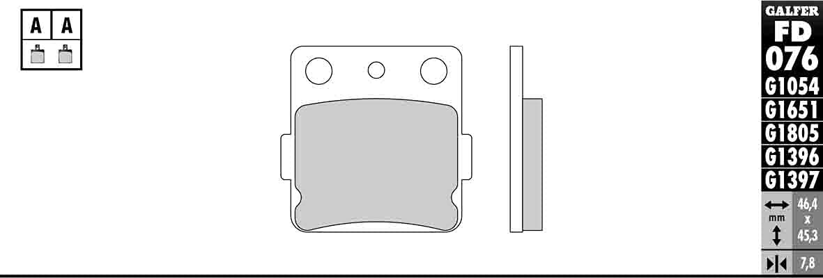 Galfer Semi-Metallic Brake Pads (Front G1054) Compatible With 89 YAMAHA YZ250