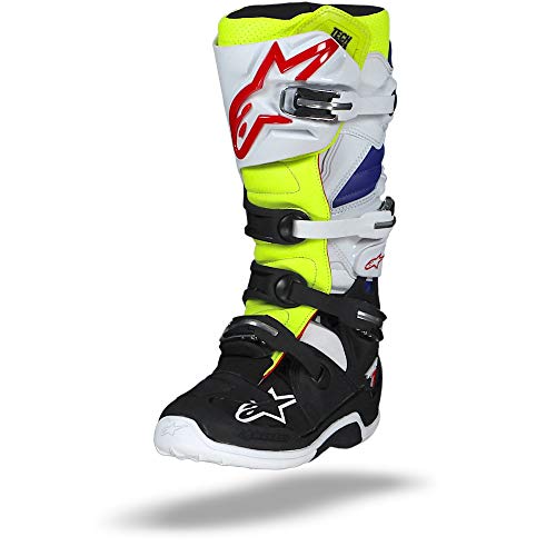 Alpinestars 2012014-257-7 Men's Tech 7 Boots (White/Yellow/Blue, Size 7)