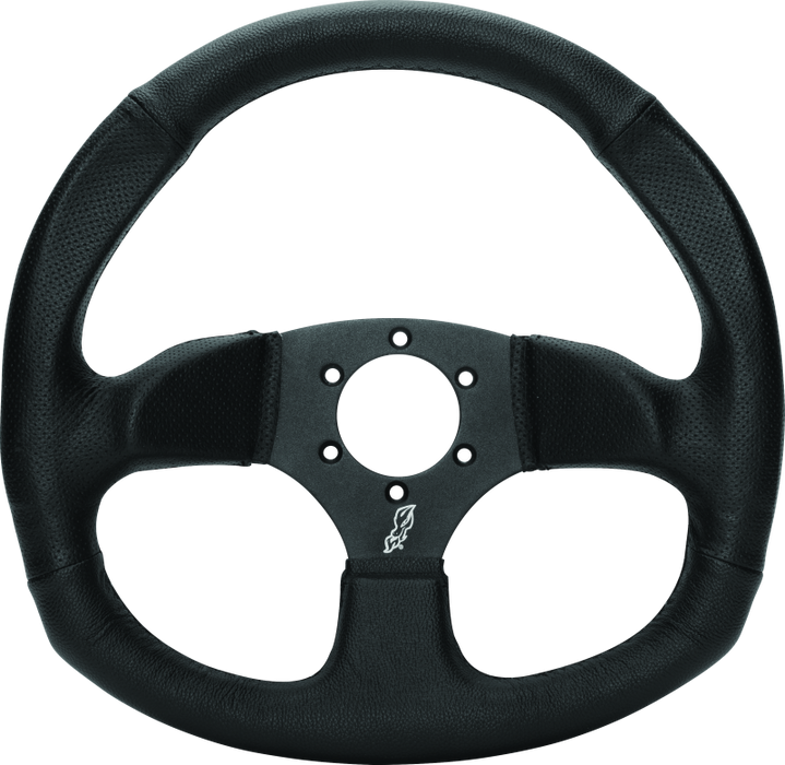 Dragonfire Racing 522162 D Shaped Steering Wheel (6-Bolt) - Vinyl - Black