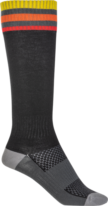 Fly Racing 2022 Youth MX Riding Socks (Thin Black, Youth)