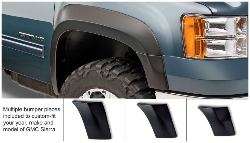 Bushwacker 07-14 GMC Sierra 2500 HD Extend-A-Fender Style Flares 2pc Black 40107-02