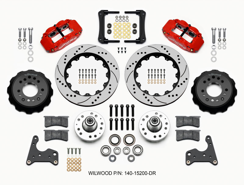 Wilwood Narrow Superlite 6R Front Hub Kit 14.00in Drill Red 65-72 CDP C Body -Drum 140-15200-DR