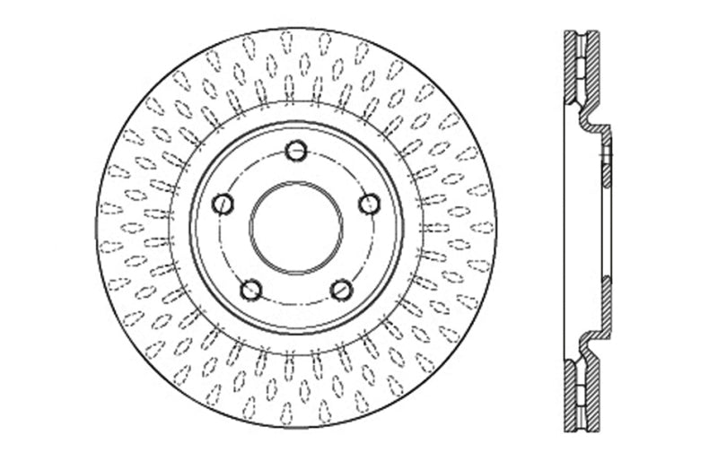 StopTech 12-20 Compatible with Dodge Grand Caravan Sport Drilled Right Front Rotor 128.67074R