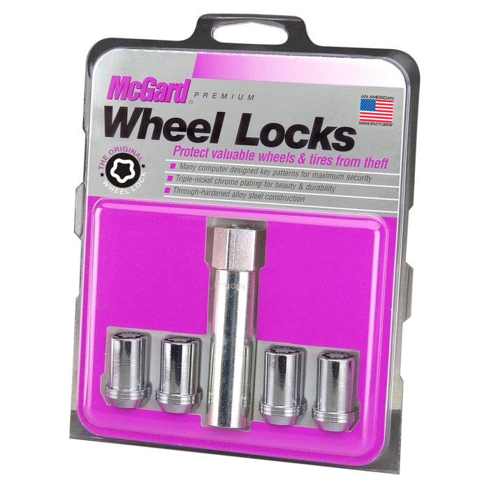McGard 25257 Chrome Tuner Style Cone Seat Wheel Locks (M12 x 1.5 Thread Size) - Set of 4