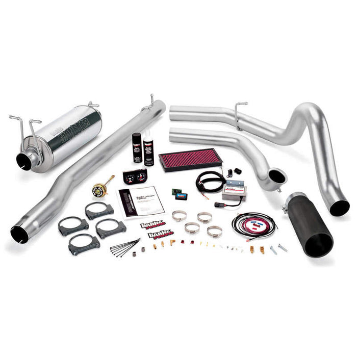 Banks Power 99.5-03 Ford 7.3L F250/350 Auto Stinger System SS Single Exhaust w/ Black Tip 47546-B