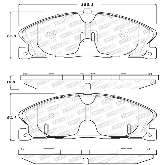 StopTech Sport Brake Pads w/Shims and Hardware Rear 309.1611