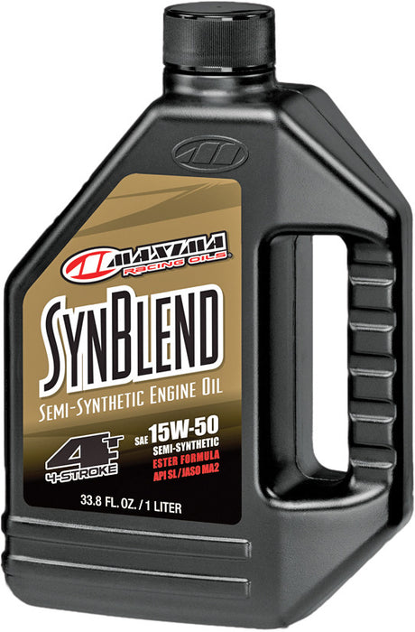 Maxima Racing USA 30-36901B Syn Blend4 15w50 Synthetic Blend Motorcycle Engine Oil, 1 liter