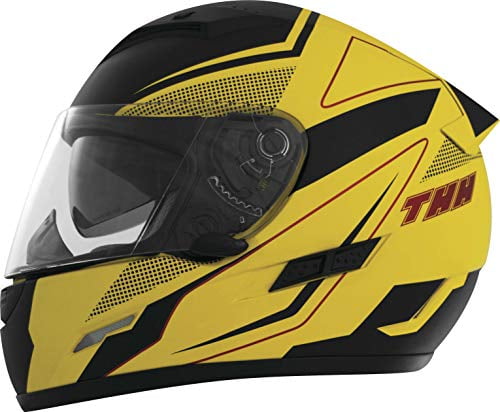 Thh Helmets Ts-80 Adult Street Motorcycle Helmet Fxx Yellow/Black 2X-Large 646357