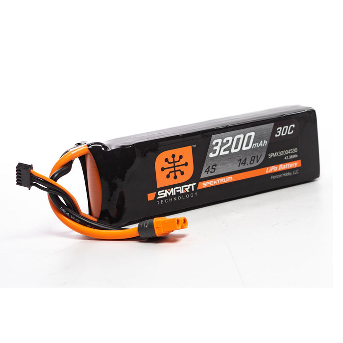 SPMX32004S30 Spektrum 3200mAh 4S 14.8V Smart LiPo Battery 30C; IC3 SPMX32004S30