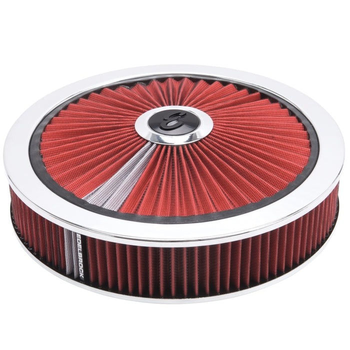 Edelbrock Air Cleaner Pro-Flo High-Flow Series Round Filtered Top Cloth Element 14In Dia X 3 125In 43660