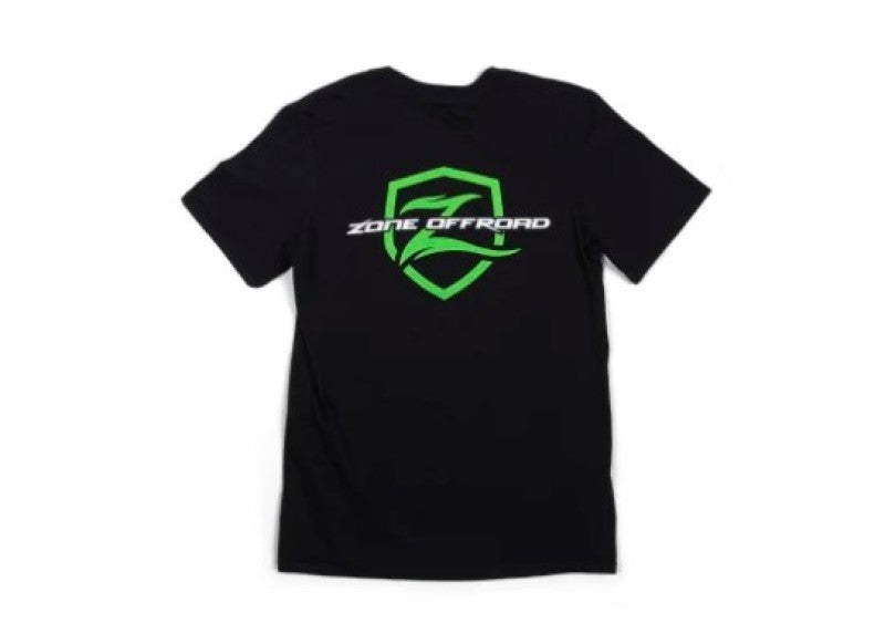 Zone Offroad Black Premium Cotton T-Shirt Green Logo Large ZONU9160L